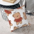 thumbnail image 6 of Square Throw Pillow Covers with Core, Cartoon Teddy Bear Print Pillows for Sofa Beds, 16 x 16 inches White, 6 of 9