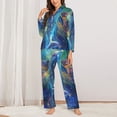 thumbnail image 2 of Fotbe Colorful Winged Dolphin Conjunto de Pijama de Manga Larga para Mujer con Estampado, Ropa de Dormir de 2 Piezas, Conjunto de Casa Suave y Cómodo con Bolsillos-XX-Large, 2 of 7