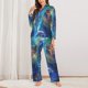 thumbnail image 2 of Fotbe Colorful Winged Dolphin Conjunto de Pijama de Manga Larga para Mujer con Estampado, Ropa de Dormir de 2 Piezas, Conjunto de Casa Suave y Cómodo con Bolsillos-Small, 2 of 7