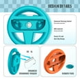 thumbnail image 2 of KIPLINK Dual Racing Wheel Set for Nintendo Switch 2 Joy-Cons - 1 Large & 1 Small Steering Wheel for Mario Kart & Driving Games (Available in Black & Orange/Blue), 2 of 17