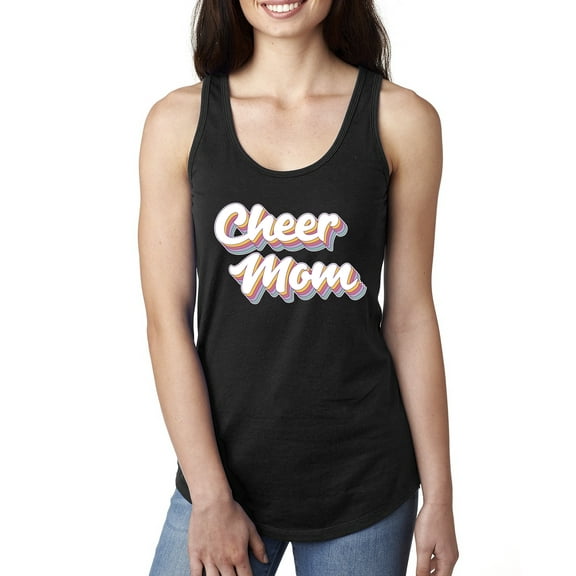 Wild Bobby Retro Cheer Mom Girl Sports Women Racerback Tank Top, Black, Small