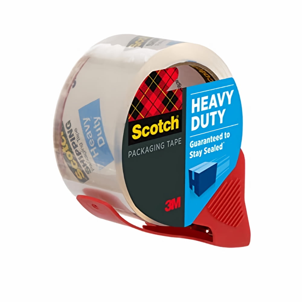 Scotch Heavy Duty Shipping Packaging Tape with Refillable Dispenser (Pack of 3)