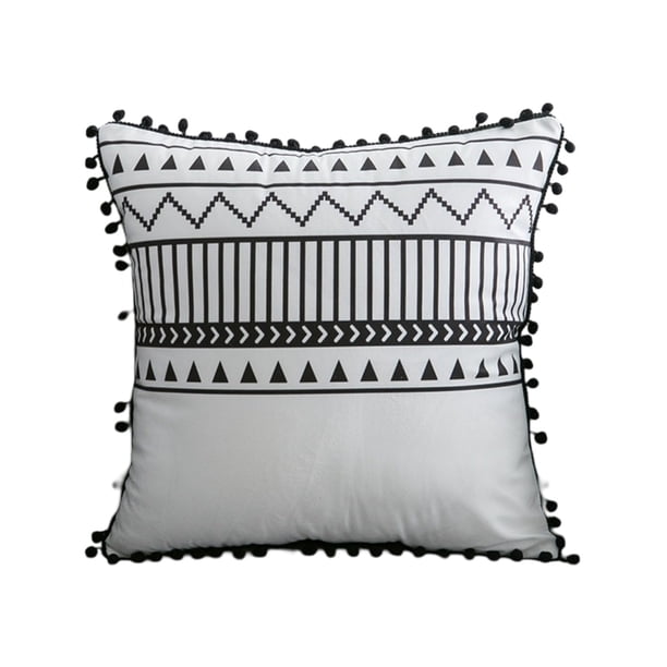 Fundas de almohada con diseño geométrico moderno, tela de lino de alta densidad con cremallera invisible para una apariencia bohemia y elegante en su sala de estar, ropa de cama y oficina