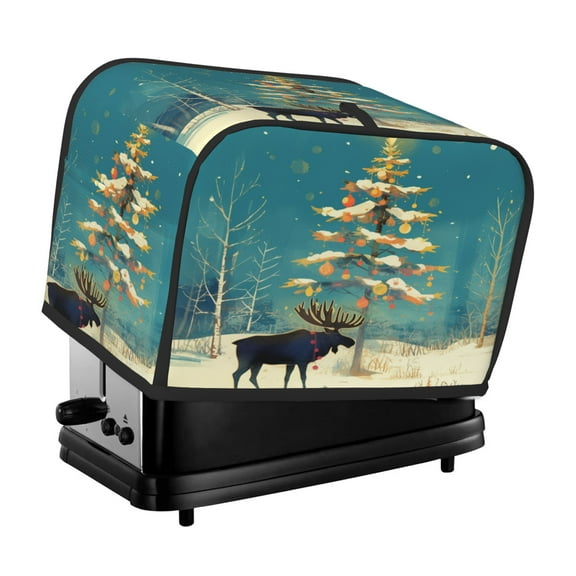 Toaster Cover For 2 Or 4 Slice, Two Or Four Slice Toaster Hood Dust-Proof Cover For Home Kitchen Washable Small Appliance Christmas Holiday Deer (7)