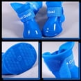 thumbnail image 2 of Puppy Dogs Candy Colors Anti-Slip Waterproof Rubber Rain Shoes Boots Paws Cover (Blue, S), 2 of 3