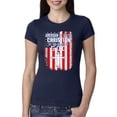 thumbnail image 1 of Wild Bobby, American by Birth Christian by The Grace of GOD Inspirational/Christian Women Slim Fit Junior Tee, Navy, XX-Large, 1 of 6