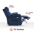 thumbnail image 5 of MCombo Small Triple Motor Power Lift Recliner Chair for Petite Elderly, Adjustable Headrest, Infinite Position, Fabric(Navy Blue), 5 of 8