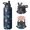 Astronaut and Ufo Blue Pattern, variant on Astronaut and Alien Purple Pattern Insulated Water Bottle with Straw, Vacuum Insulated Portable Hydration Bottle Sweat-free Exterior Gifts Ideas for Birthday Holiday Party
