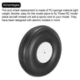 thumbnail image 4 of Uxcell RC Airplane Wheels, RC Model Airplane PU Sponge Tire Foam Wheel Black 3.5 Inch, 4 of 7