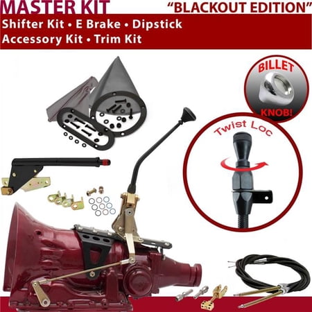 American Shifter C6 Shifter Kit Black 10 in. E Brake Cable Trim Kit Dipstick for EED67