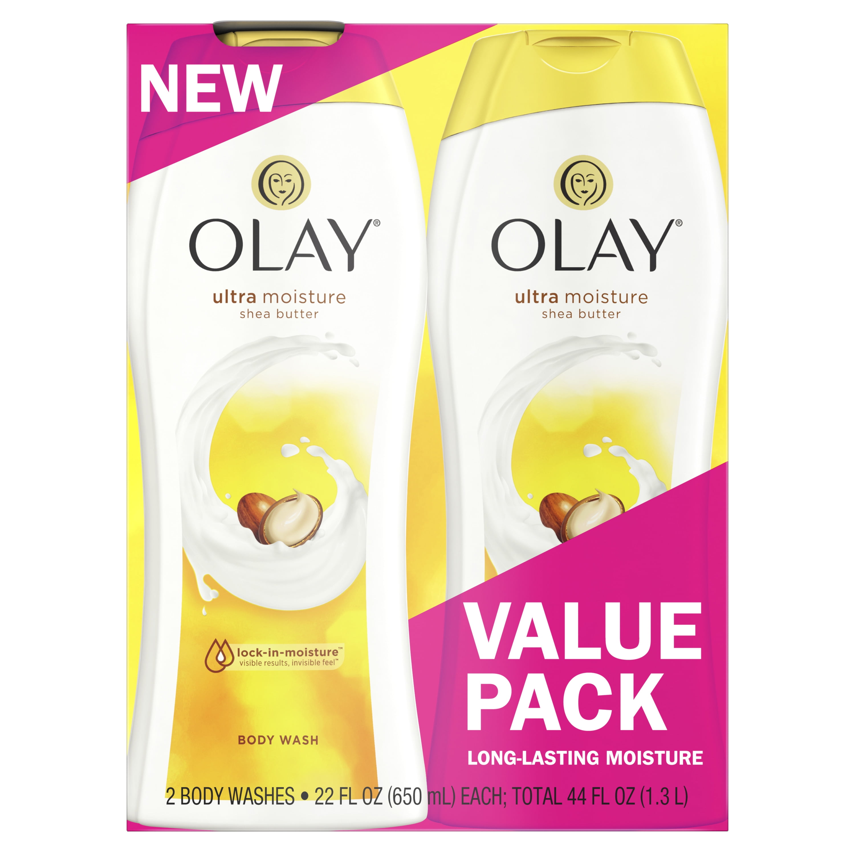 Olay Ultra Moisture Body Wash for Women, Shea Butter, 22 oz, 2 Pack