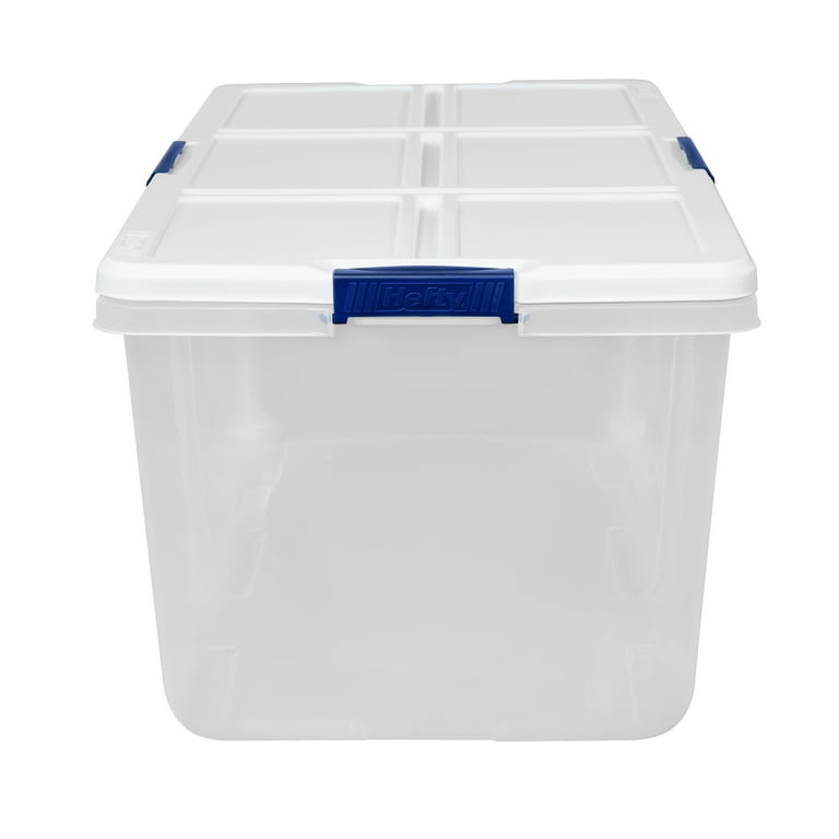 Citylife 6 Packs 5.3 QT Plastic Storage Bins with Latching Lids Stackable  Storage Containers for Organizing Clear Storage Box for Garage, Closet