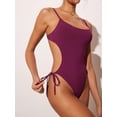 thumbnail image 3 of Traje de baño entero DOBREVA con tirantes ajustables y recortes, color fucsia, talla M, 3 of 6