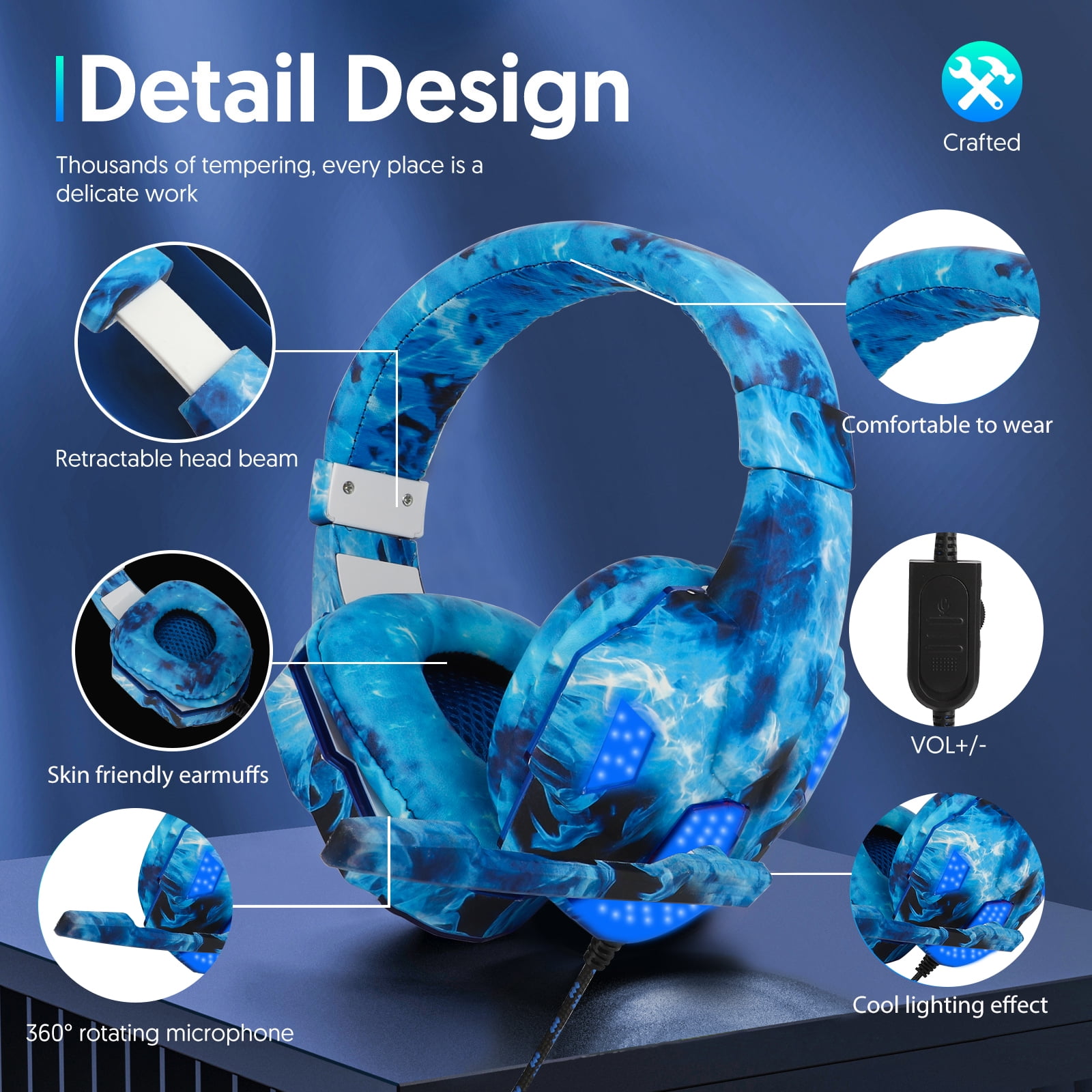 STEVVEX N43 Stereo Gaming Headset 7.1 Virtual Surround Bass Gaming Earphone  Headphone with Mic LED Light for Computer PC Gamer (N43)Default Title in  2023