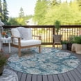 thumbnail image 6 of Addison Rugs Chantille Indoor/Outdoor Transitional Floral Teal Washable Round Rug, 8' x 8', 6 of 6