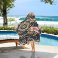 thumbnail image 6 of YAZAOO Towels Kids Hooded Beach Towel Floral Pink Roses Gold Filigree Pool Bath Towel Soft, 6 of 7