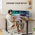 thumbnail image 6 of Kyspho 63" x 55" Dual Motor L-Shaped Standing Desk, Electric Height Adjustable Corner Computer Desk, Stand up Desk for Home Office, Brown, 6 of 9