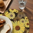 thumbnail image 3 of Spring Daisy Round 13 Inch Placemats Set of 2, Botanical Brown Yellow Flowers Oil Painting HeatResistant Non Slip Place Mats for Dining Table, Wipeable Braided Kitchen Table Mats for Housewarming, 3 of 9