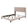 thumbnail image 3 of Queen Size Velvet Upholstered Platform Bed Beige Beige, 3 of 5