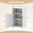 thumbnail image 3 of Bathroom Storage Cabinet, Wood Floor Side Cabinet with Doors, Adjustable Shelves, Freestanding Small Cabinets for Bathroom, Laundry Room, Living Room, Bedroom (White), 3 of 18