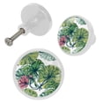 thumbnail image 2 of 4 Pcs Tropical Leaves Lotus Knobs for Kitchen Cabinet Cupboard Dresser Bookcase Drawer Pulls Handles Round Home Decor, 2 of 5