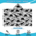 thumbnail image 2 of Gray Dinosaurs Camouflage Pattern Hooded Bath Towel，60"x35" for Ages 3 To 12 Kids, Quick Dry Lightweight Soft Microfiber Hood Beach Towel Cover Up for Kids, 2 of 7