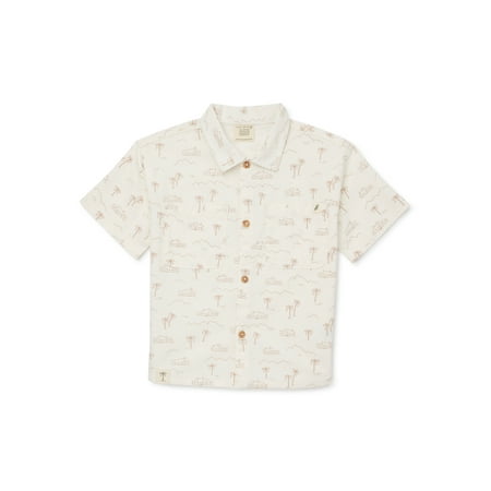 

easy-peasy Baby and Toddler Boys Short Sleeve Print Camp Shirt Sizes 12M-5T
