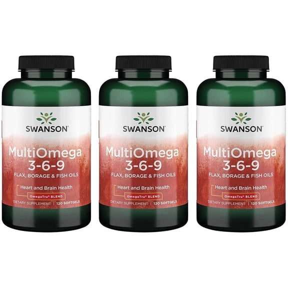 Swanson Multiomega 3-6-9 (Flax Borage Fish) 2400 Milligrams 120 Sgels (3 Pack)
