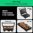 thumbnail image 3 of Non-Stick Coated Plates, Opens 180 Degrees to Fit Any Type or Size of Food, Stainless Steel Surface and Removable Drip Tray, 4 Slice, Black, 3 of 5