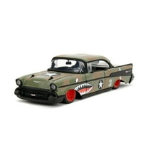 Big Time Muscle 1:24 1957 Chevrolet Bel Air Die-Cast Car, Toys for Kids and AdultsArmy Green(Selections May Vary)