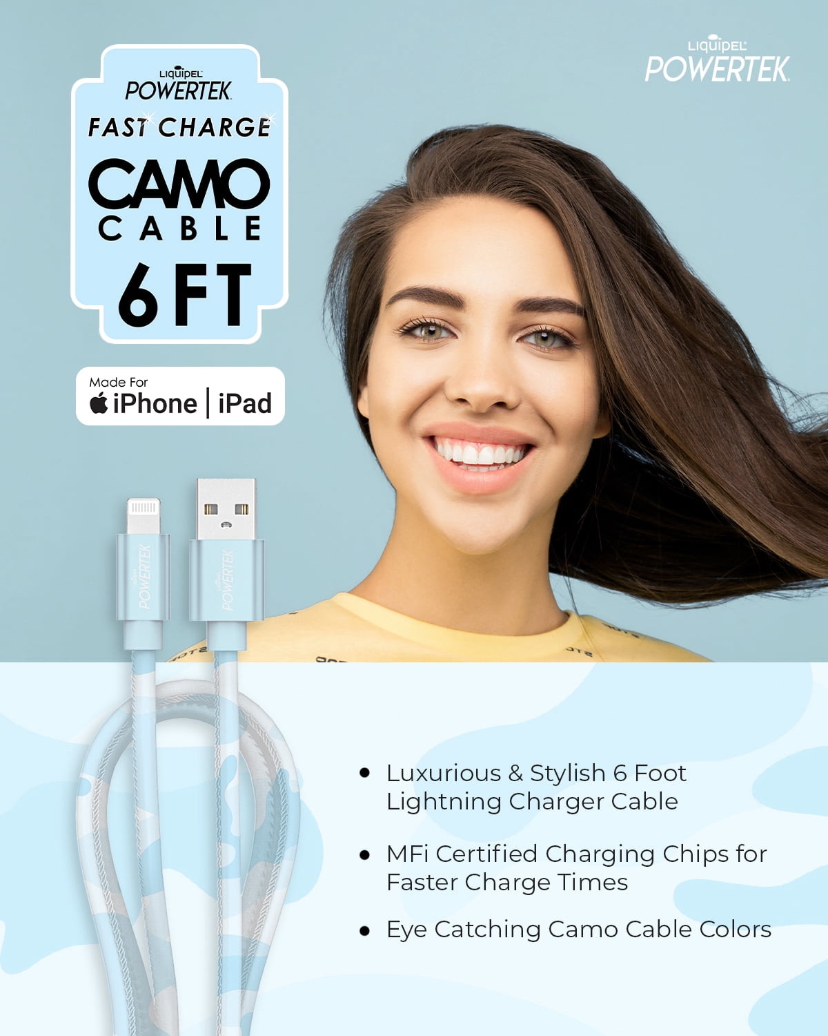 Liquipel Lightning Cable Camo - Blue