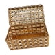 thumbnail image 1 of Joyero de cristal con tapa, organizador portátil para collares y baratijas. Oro, 1 of 9