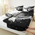 thumbnail image 3 of Manfei Music Guitar Twin Sheet Sets,Musical Instrument Twin Fitted Sheet,White Black Flat Sheet For Girls Kids,Microfiber Bedroom Decor,3-Piece, 3 of 7