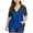 Blue, variant on TIHLMK Ladies Tops and Blouses Plus Size Womens Casual Half Sleeve Solid Lace V-Neck Splicing T-shirt Net Yarn Tops Green
