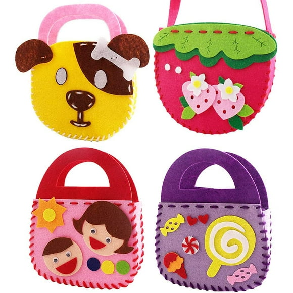 4 Pcs Kids Arts and Crafts,Toddler Arts and Crafts for Kids Ages 1 2 3 4 5 6 Years Old, Craft Kits for Sewing Sets, Preschool Educational Toys Sewing Kit for Kids DIY Art Craft Hand Stitch Play Set