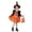 04_Orange, variant on G`irls Halloween Light Up Witch Costume Set, Purple Witch Dress with Hat, Wand and Bag, K_ids Outfit for Party, Carnival and Dress Up