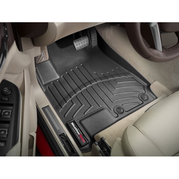 Fits 2010-2012 Cadillac SRX Weathertech Floor Liner 448881 FloorLiner; Molded Fit; Black; Thermoplastic Polyolefin TPO Vacuum Formed Material; 2 Piece