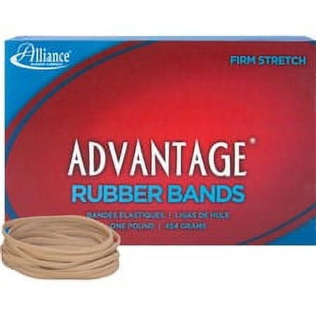Alliance Rubber 26335 Advantage Rubber Bands - Size #33 - Approx. 600 Bands - 3 1/2" x 1/8" - Natural Crepe - 1 lb Box | Bundle of 5