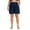 Navy Blue, variant on Women Plus Size Swimming Shorts High-waisted Beach Pants Split Swimsuit Bottoms with Pockets Color Swim Trunks With Pockets