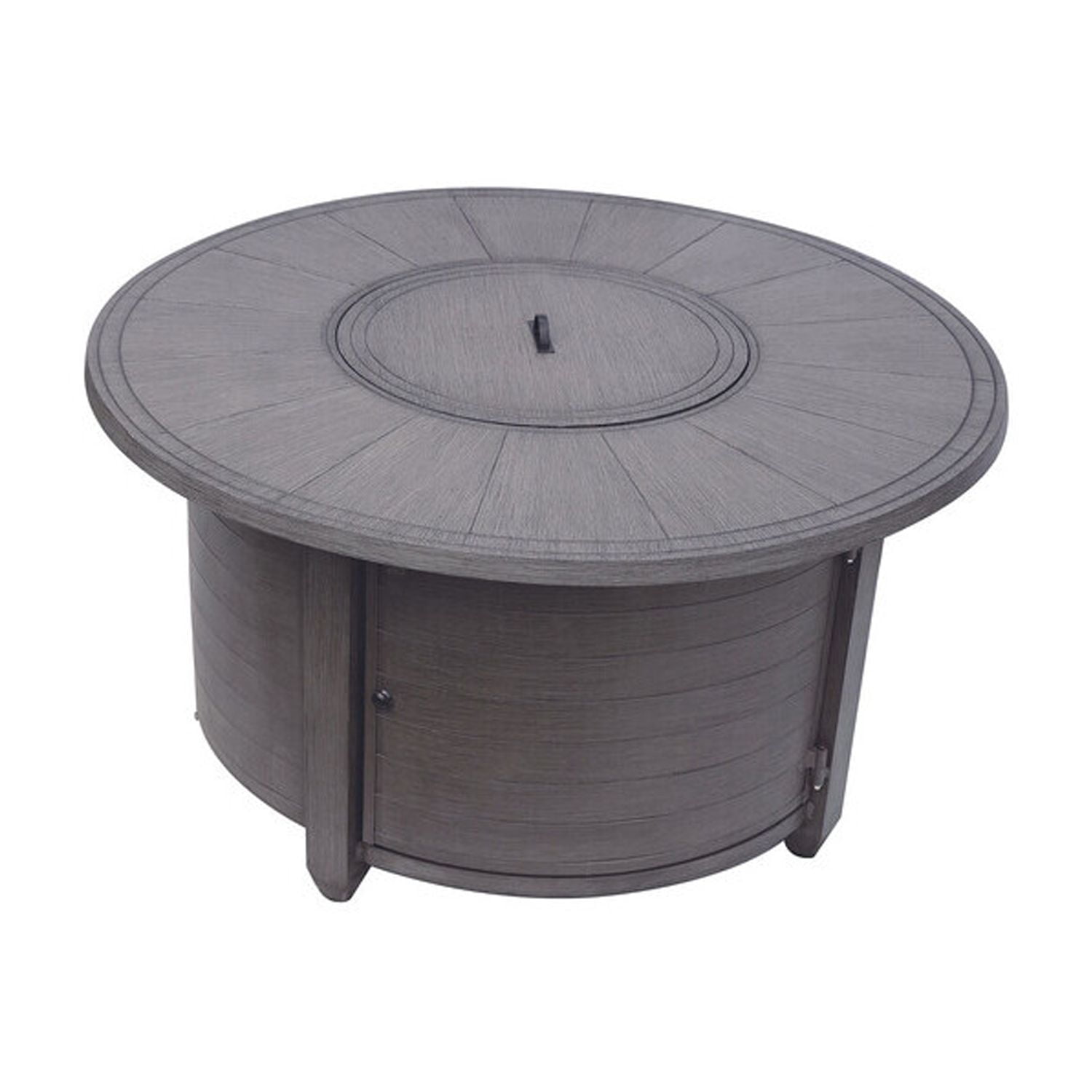 Patio Fire Pit Table - 42,000 BTU Cast Aluminum - Round Design - Fireglass & Hose Included