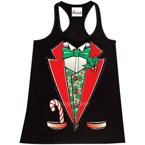 IWPF - Women's Racerback Tank Top - Christmas Tuxedo
