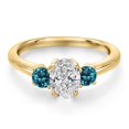 thumbnail image 3 of Gem Stone King 10K Yellow Gold DEF Lab Grown Diamond and London Blue Topaz Engagement Ring for Women | 1.14 Cttw | Oval 7X5MM | Gemstone April Birthstone | Size 7, 3 of 6