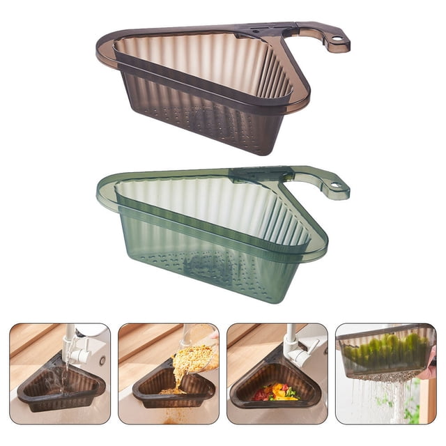 OUNONA 2Ud Canasta Triangular Para Y Filtrar En Fregadero Con Material Plástico Resistente