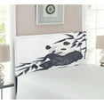 thumbnail image 2 of Panda Headboard, Giant Panda Bear Sitting in Zoo Traditional Chinese Painting Monochrome Picture, Upholstered Decorative Metal Bed Headboard with Memory Foam, Twin Size, Cadet Blue White, by Ambesonne, 2 of 4