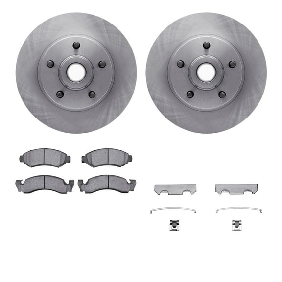 Dynamic Friction Company Front Brake Rotors with Ultimate Duty Performance Brake Pads includes Hardware 6412-56004