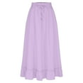 thumbnail image 4 of VBTAPA High Waist Tiered Skirts for Women A-Line Long Skirt Summer Flowy Maxi Skirts Boho Beach Dress Purple XL, 4 of 8