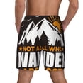 thumbnail image 4 of Uemuo Not All Who Wander Are Lost4 Pattern Mens Swim Trunks Quick Dry Board Shorts with Mesh Lining, Stretch Beach Shorts Quick Dry No-Chafing Board Shorts-X-Large, 4 of 9