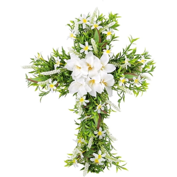 NahNah Decorative Wood Easter Artificial Wreath, Green, 1 Count per Pack