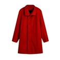 thumbnail image 3 of Lovskoo Mens Single Breasted Trench Coat Long Sleeve Winter Warm Pea Coat Oversized Lapel Work Business Jacket Outerwear Red, 3 of 6