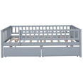thumbnail image 6 of Full Size Daybed with 2 Drawers, Multifunctional Wood Sofa Bed Frame for Living Room and Bedroom, Gray, 6 of 10